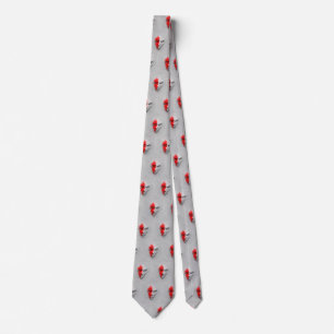 Cravate Face blanche rouge