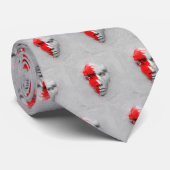 Cravate Face blanche rouge (Roulé)