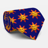 Cravate Face du soleil - Bleu (Roulé)