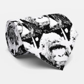 Cravate faciale de Gorille noire et blanche (Roulé)