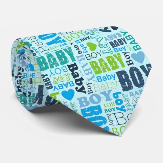 Cravate faire-part de naissance - Garçon (Roulé)