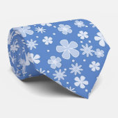 Cravate Faisceaux et points blancs en bleu (Roulé)