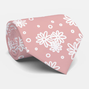 Cravate Faisceaux et points - rose et blanc