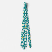 Cravate Faisée graphique moderne Turquoise (Devant)