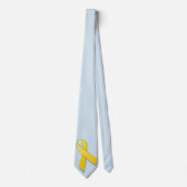 Cravate faite sur commande de ruban jaune (Devant)