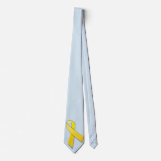 Cravate faite sur commande de ruban jaune (Devant)