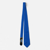 Cravate Faites votre propre blason Bleu or Lion Emblem (Dos)