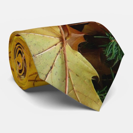 Cravate Fallen Maple Feuille Jaune Automne Nature (Roulé)