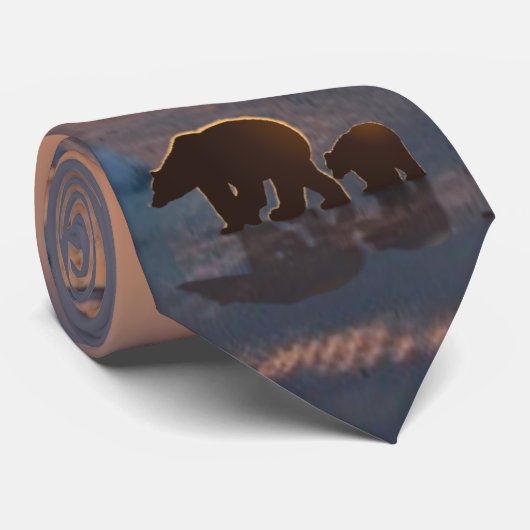 Cravate Famille d'ours blanc (Roulé)