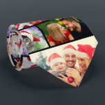 Cravate Famille Noël Photo Collage Réunion<br><div class="desc">Quelle grande surprise pour cette réunion de famille de Noël ! Personnalisez ce cravate de collage photo familial moderne et tendance avec 4 photos préférées de vos proches et faites-en un cadeau de gardien qui apportera sûrement un sourire à n'importe quel père,  grand-père,  ou oncle favori.</div>