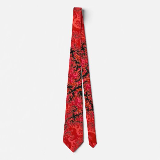 Cravate Fancy Rouge et noir Filigree Fractal Abstrait (Devant)