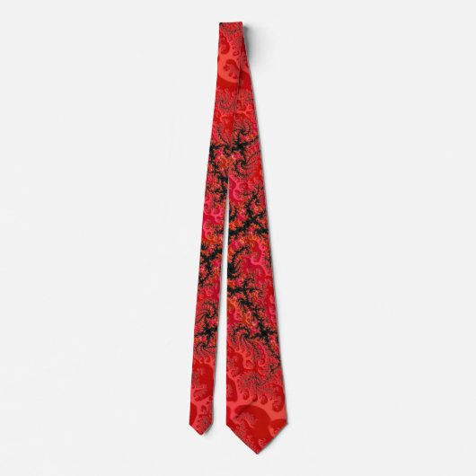 Cravate Fancy Rouge et noir Filigree Fractal Abstrait (Dos)