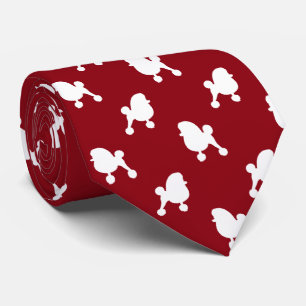 Cravate Fancy Toy Poodle Dog Silhouettes Pattern Red