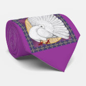 Cravate Fantail:  White With Background (Roulé)