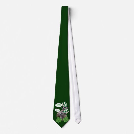 Cravate Fantaisie meerkat St Patrick's day (Devant)