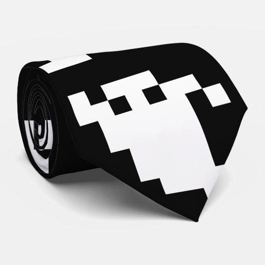 Cravate Fantôme à 8 bits pour pixels (Roulé)