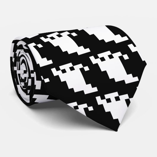Cravate Fantôme à 8 bits pour pixels (Roulé)