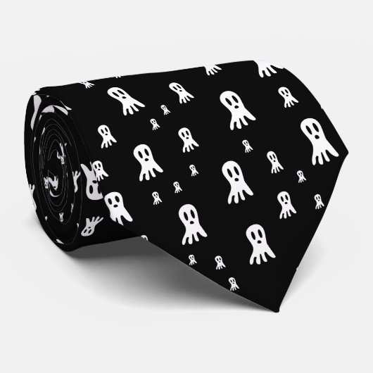 Cravate Fantômes d'Halloween foncé (Roulé)