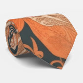 Cravate Far hawaïen rétro motif Été orange (Roulé)