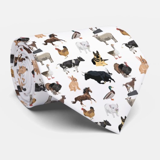 Cravate Farm Animals Pattern (Roulé)