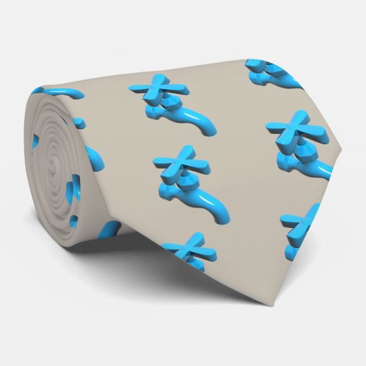 Cravate Faucet d'eau bleue (Roulé)