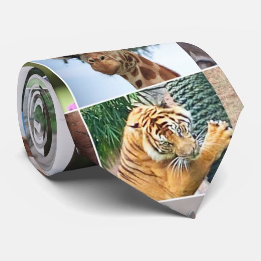 Cravate Faune Giraffe Tiger Lemur Écureuil Rabbit sauvage (Roulé)