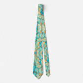 Cravate fausse veines or pierre turquoise (Devant)