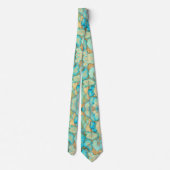 Cravate fausse veines or pierre turquoise (Dos)