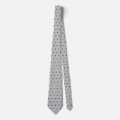 Cravate Faux couleur argent noir pois (Devant)