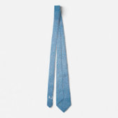 Cravate Faux Cuir Texture monogramme bleu design (Dos)