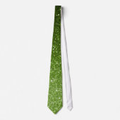 Cravate Faux feuillage vert clair paillettes scintillantes (Devant)