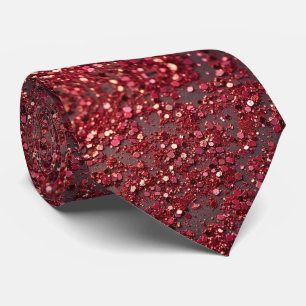 Cravate Faux Glitter Rouge + Soie Luxe Gentleman