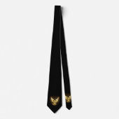 Cravate Faux Gold Foil Peace Dove en noir (Devant)