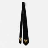 Cravate Faux Gold Foil Peace Dove en noir (Dos)