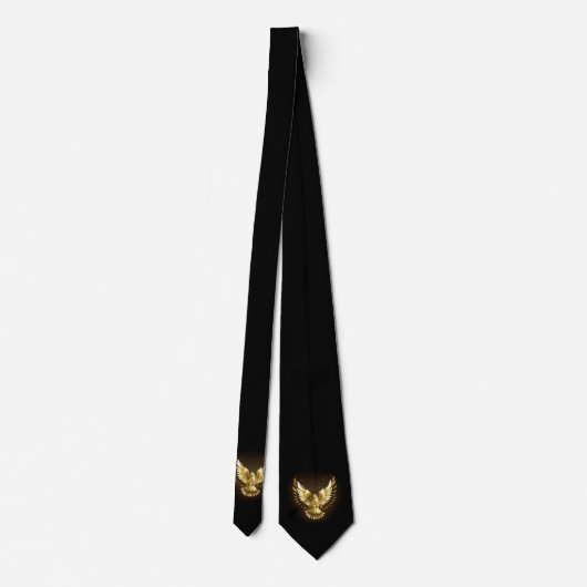 Cravate Faux Gold Foil Peace Dove en noir (Dos)