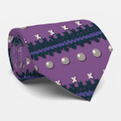 Cravate Faux Knished Christmas Purple Design (Roulé)