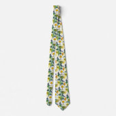 Cravate Faux motif floral orange (Dos)