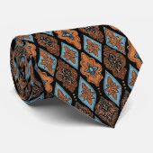 Cravate Faux Occidental Tan en cuir et Turquoise (Roulé)