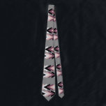 Cravate Faux rose white marble purple geometri<br><div class="desc">Modern and trendy design featuring faux rose gold,  white marble,  purple and black triangles on a grey background.</div>