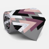 Cravate Faux rose white marble purple geometri (Roulé)