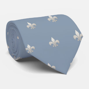Cravate Faux Silver Fleur de lis do-it-yourself Dusty Blue