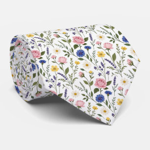 Cravate Faux soie Fleur des champs Gentleman Jardin Angl