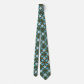 Cravate Faux Verre Teinté Or Bleu Argyle Col (Dos)