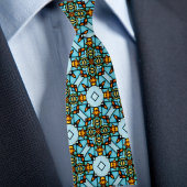 Cravate Faux Verre Teinté Or Bleu Argyle Col