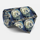 Cravate Fées Art Nouveau vintage, Lune Pierrot (Roulé)