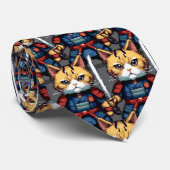 Cravate Feline Samurai Warrior (Roulé)