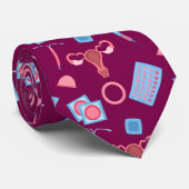 Cravate Feministe Motif de la contraception (Roulé)