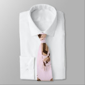 Cravate Femme élégante d'art déco dans le rose (Attaché)