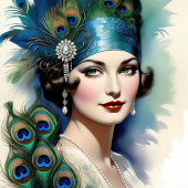 Cravate Femme magnifique avec un collier de plumes de paon