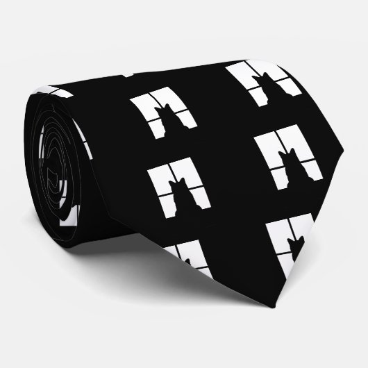 Cravate Fenêtre Chat noir Cliquez pour Customiser une déco (Roulé)